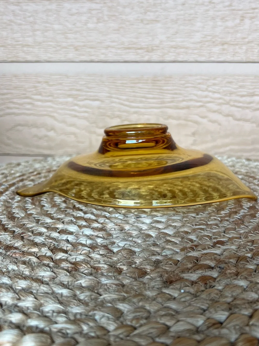 Vintage VIKING Epic Glass MCM Divided Bon Bon Dish Amber YELLOW